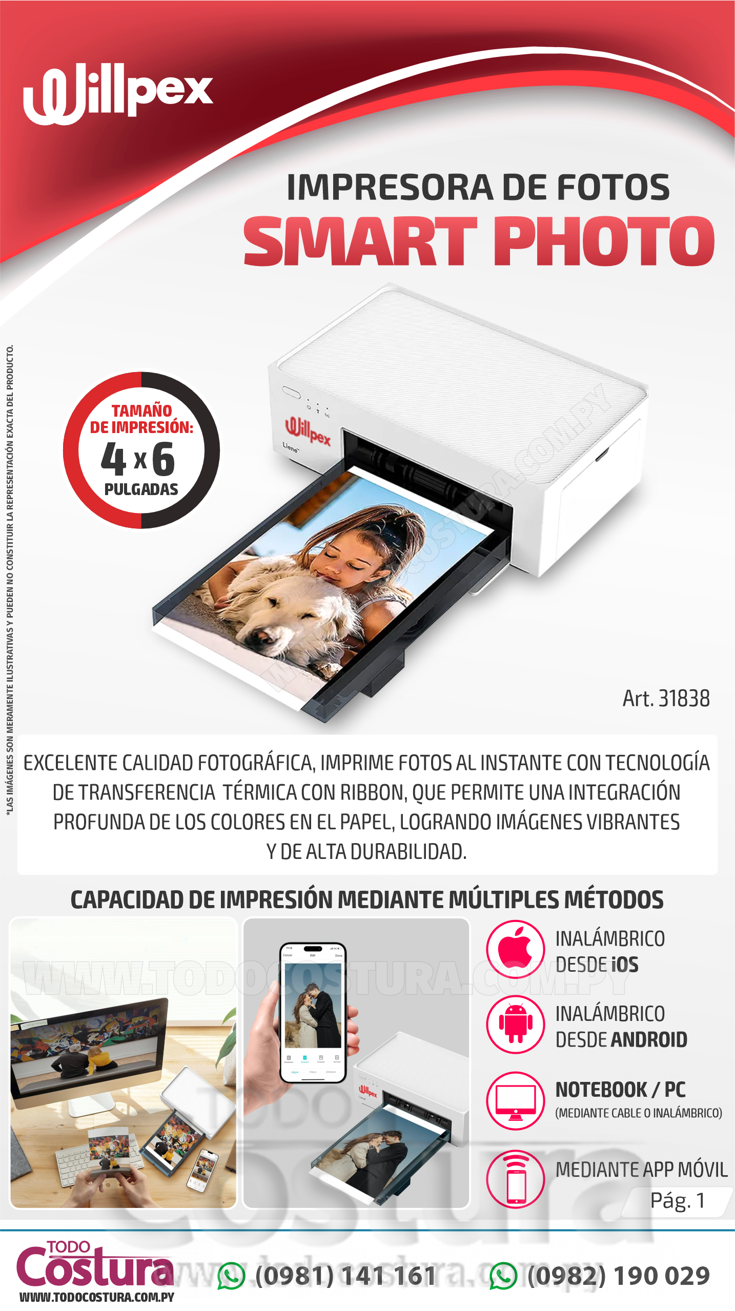 IMPRESORA DE FOTOS WILLPEX SMART PHOTO